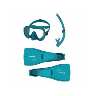 Scuba diving kit fins + single-glass mask + snorkel Beuchat Atoll - Spy
